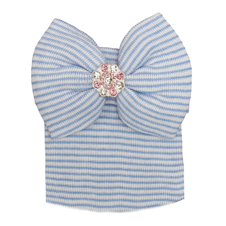 Bonnet tricoté avec noeud pour bébé nouveau-né